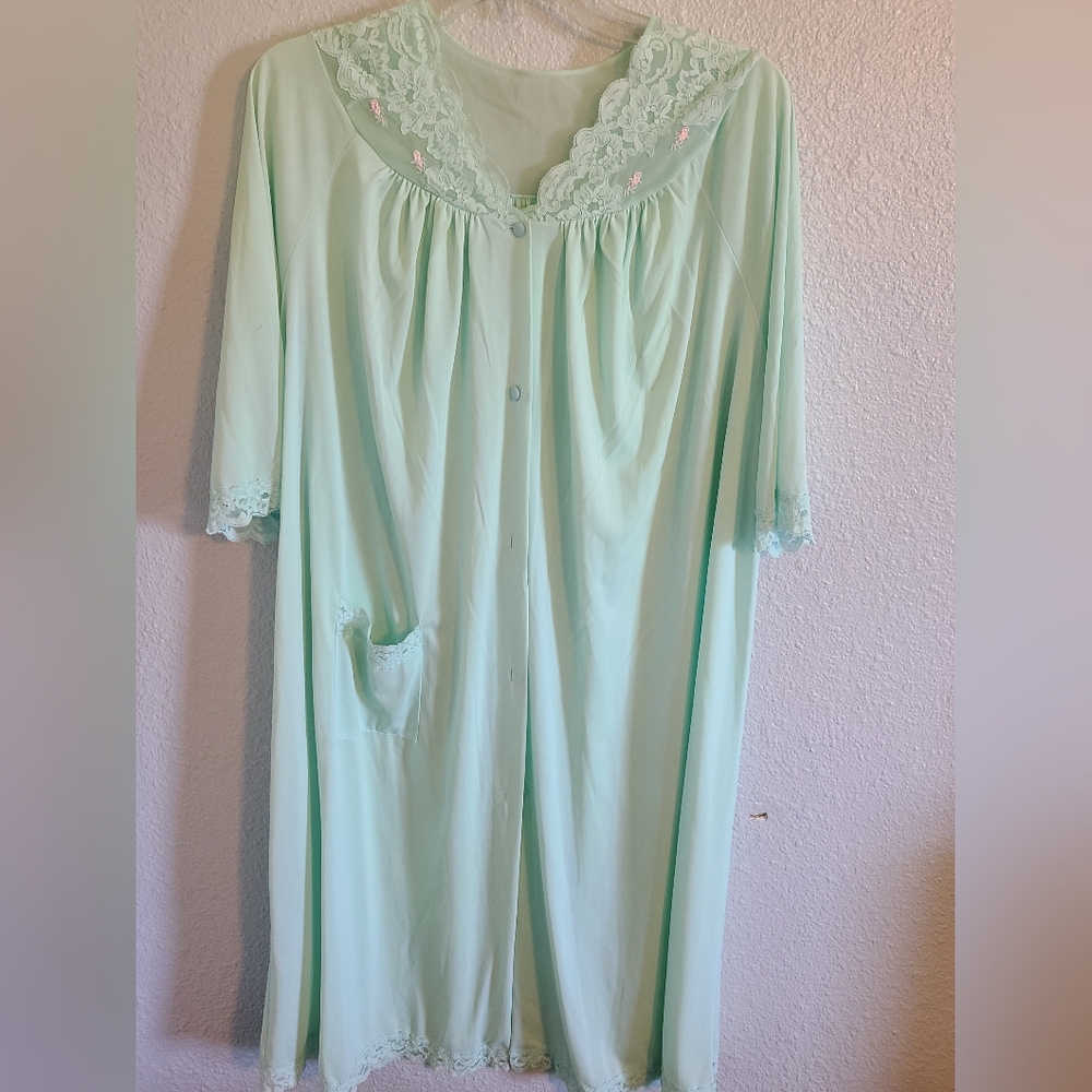 Shadowline Mint Green Peignoir Robe